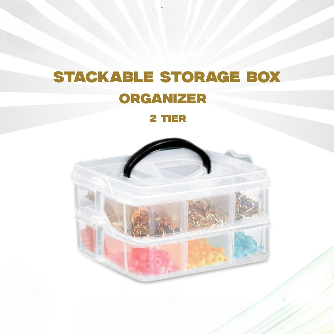 Portable Necklace And Ring Storage Box, Double-layer Jewellery Storage Box, Multi-layer Bead Organizer Case Portable Necklace And Ring Storage Box, Double-layer Jewellery Storage Box, Multi-layer Bead Organizer Case